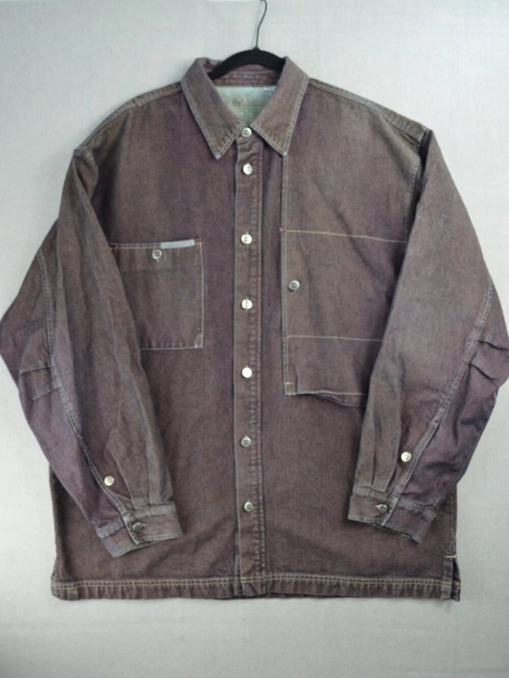 Vintage Mecca USA Mens Brown Baggy Fit Jacket Denim Button Front Y2K Size XL